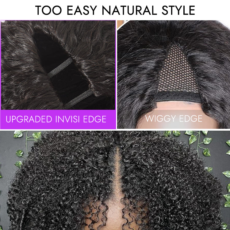 Luvme Too Easy Texture™ Wig 180% Density Kinky Curly / Yaki Straight Glueless V Part Flexi-Fit Drawstring Wig - Image 4