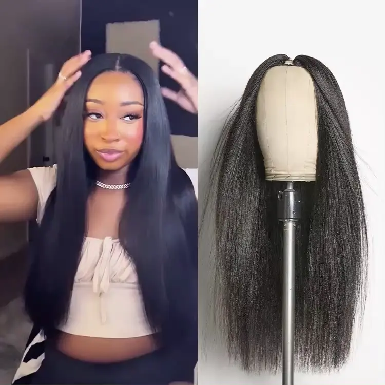 Luvme Too Easy Texture™ Wig 180% Density Kinky Curly / Yaki Straight Glueless V Part Flexi-Fit Drawstring Wig - Image 8