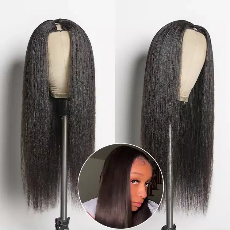 Luvme Too Easy Texture™ Wig 180% Density Kinky Curly / Yaki Straight Glueless V Part Flexi-Fit Drawstring Wig - Image 9