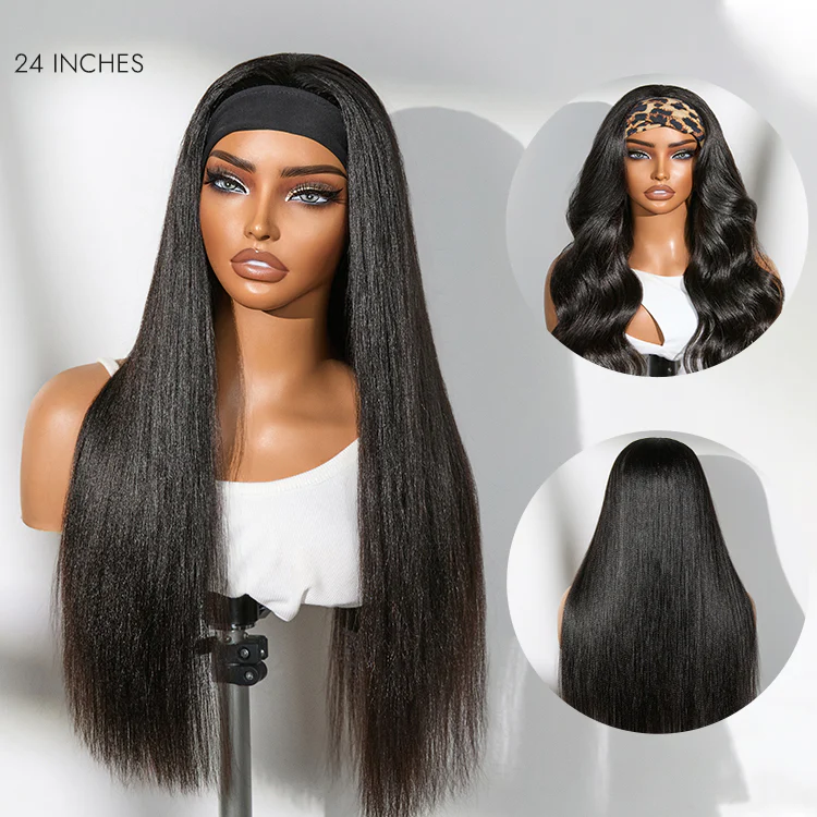 Luvme Too Easy Texture™ Wig 180% Density Kinky Straight Flexi-Fit Drawstring Glueless Headband Wig (Get Free Trendy Headbands) - Image 14