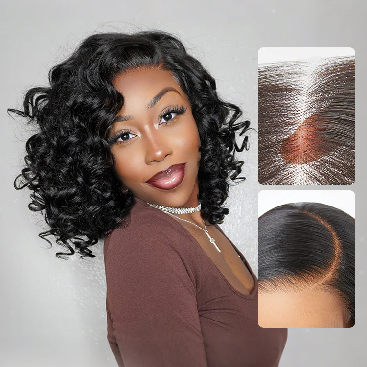 Luvme Hair Mature Bouncy Curl Left C Part Glueless Minimalist HD Lace Wig Pre-Cut Lace - Image 3
