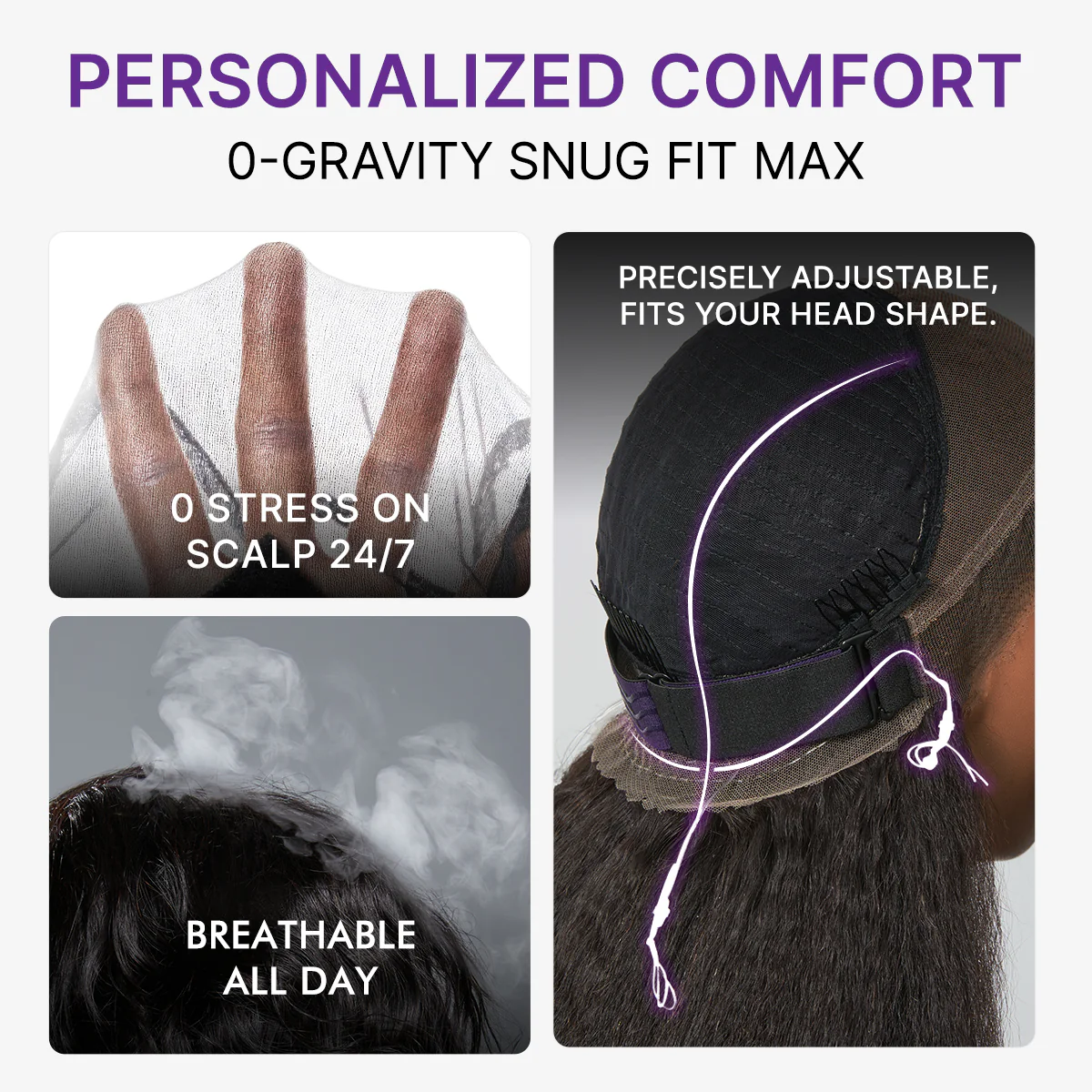 MyOwn-Fit™ 360 HD Lace Free Parting Water Wave Wig Flexi-Fit Invisi Drawstring Cap & Pre-Cut Lace - Image 6