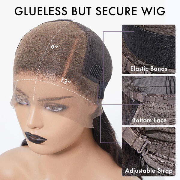 Glueless 13x6 Frontal Lace Natural Black Body Wave Side Part Long Wig 100% Human Hair - US Only - Image 8