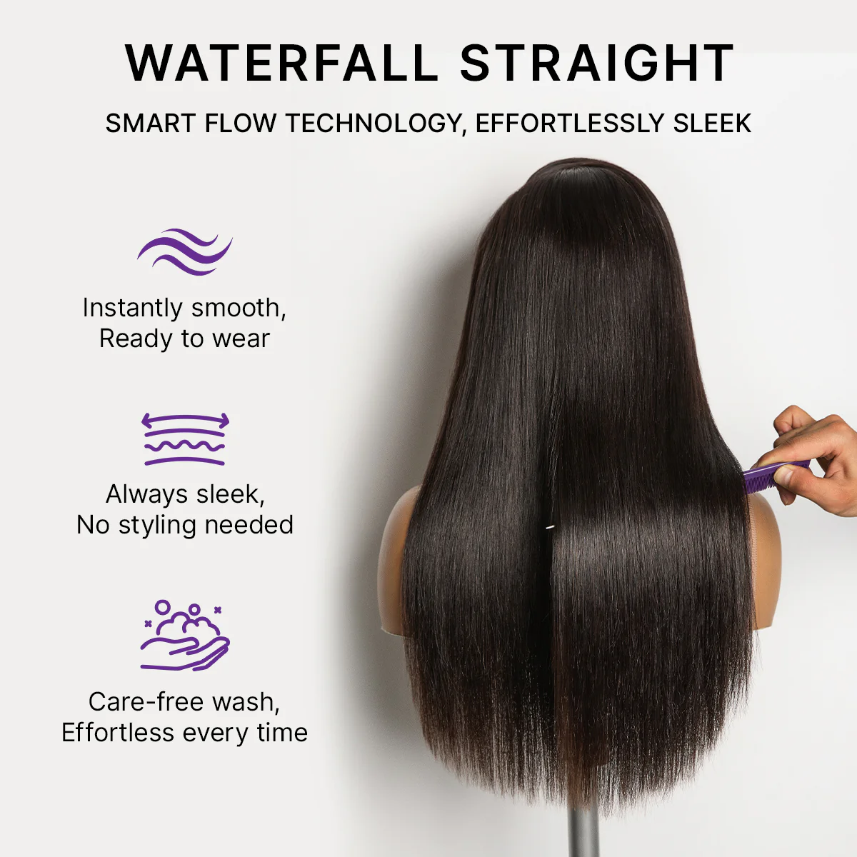 New Customers Only | Luvme All-Day Comfort Wig 180% / 250% Density Bone Straight with Baby Hair PartingMax Glueless 7x6 Closure HD Lace Wig Pre-Cut Lace - Image 3