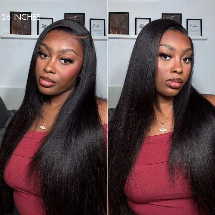 New Customers Only | Luvme All-Day Comfort™ Wig Layered Light Yaki Straight Glueless 7x6 Closure HD Lace Human Hair Wig Pre-Cut Lace - Image 5