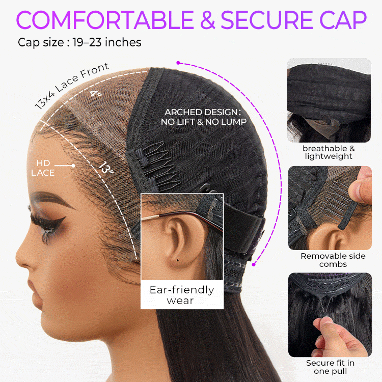 New Customers Only | NatureMAX 200% Density Glueless 13x4 HD Lace Front Wig Ombre Brown Loose Wave Human Hair Wig Pre-Cut Lace Flexi-Fit Drawstring Cap - Image 7