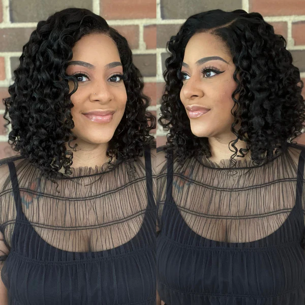 Limited Restock | 4C Edges | Kinky Edges Deep Wave 5x5 Closure Lace Glueless C Part Short Wig - US Only - Image 3