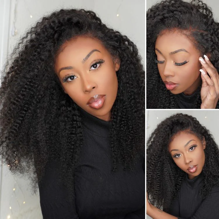 Limited Restock | 4C Edges | Realistic Kinky Edges Afro Curly Glueless Long Wig - US Only