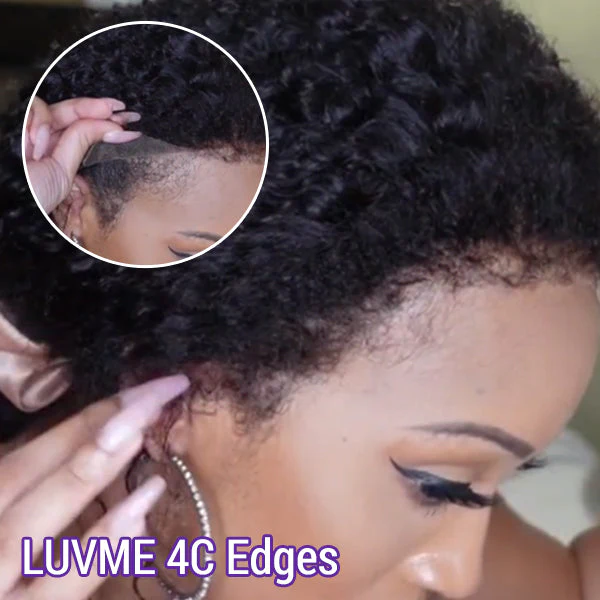 Limited Restock | 4C Edges | Realistic Kinky Edges Afro Curly Glueless Long Wig - US Only - Image 2