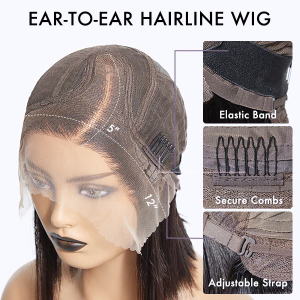 PreMax Wigs | Ombre Blonde Highlight Silky Straight Glueless Ear-to-ear Lace Bob Wig 100% Human Hair Pre-Cut Lace - Image 10