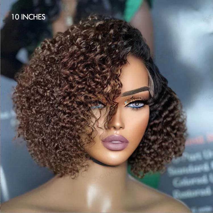 Soft-Shine Mocha Mousse Ombre - Fluffy Kinky Curl Glueless Minimalist HD Lace Wig Ready to Go - Image 2