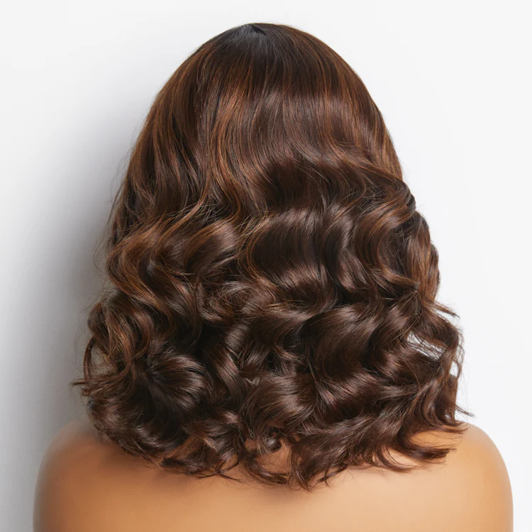 Ombre Brown Loose Wave Minimalist HD Lace Glueless C Part Short Wig 100% Human Hair  - US ONLY - Image 7