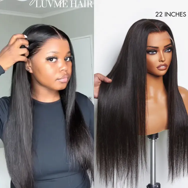 PreMax Wigs | HD Lace Super Natural Hairline Silky Straight Glueless 13x4 Frontal Lace Wig Human Hair Pre-Cut Lace - Image 2