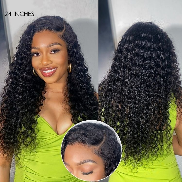 PreMax Wigs | Ear to Ear Super Natural Hairline Deep Wave Glueless 5x5 Upgraded Lace Front Long Curly Wig Pre-Cut Lace - Image 2