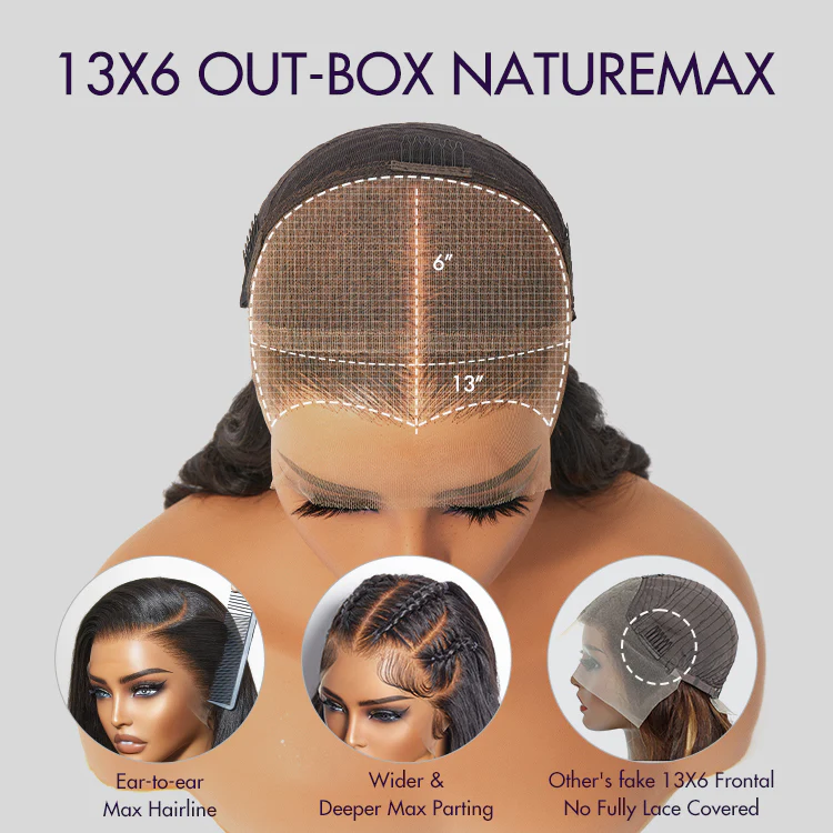 PreMax Wigs - Nature Max Yaki Straight Ear-to-ear 13x6 Frontal HD Lace Glueless Wig 100% Human Hair - Image 3