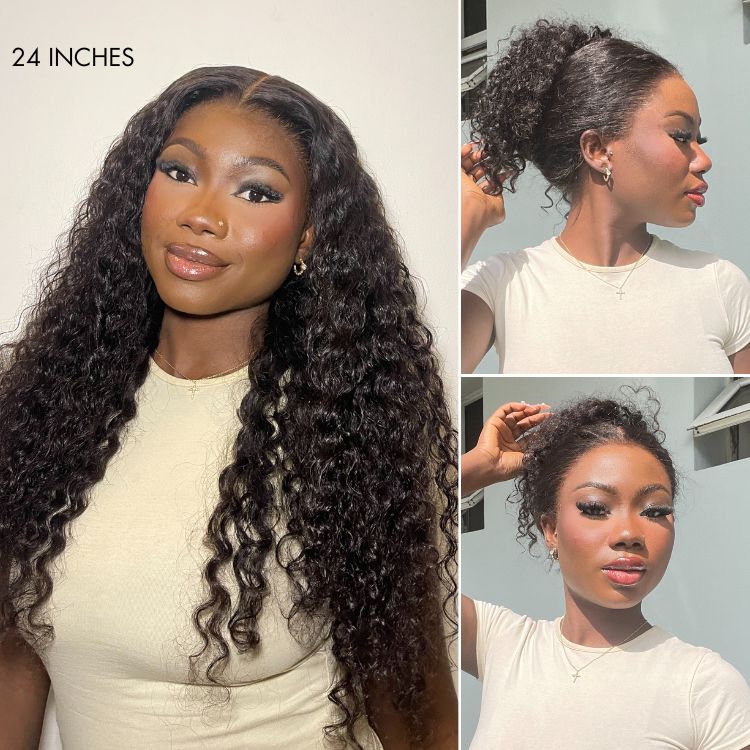 PreMax Wigs | Water Wave Flexi-Fit Invisi Drawstring Cap 360 Lace Long Curly Wig Pre-Cut Lace - Image 3