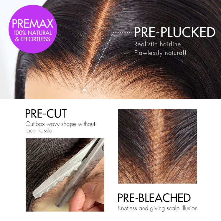 PreMax Wigs | Water Wave Flexi-Fit Invisi Drawstring Cap 360 Lace Long Curly Wig Pre-Cut Lace - Image 9