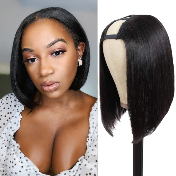 Quick & Easy Affordable U Part Bob Wig 100% Human Hair - US Only - Image 9