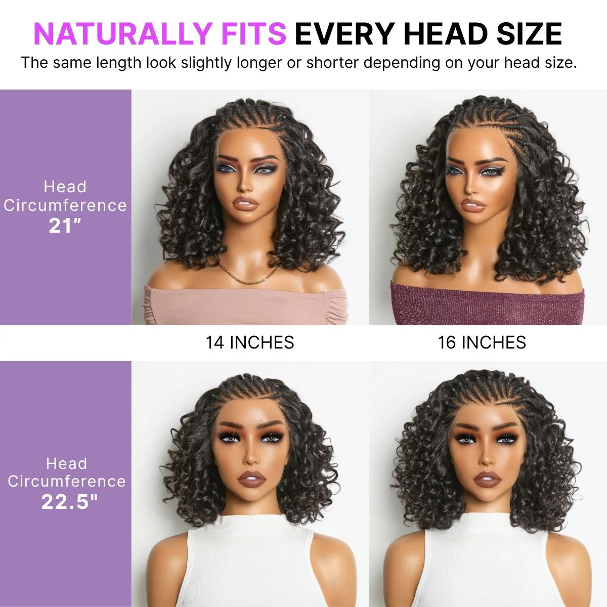 Readitress™ Chic & Voluminous 180% Density Pre-Braided Bouncy Curly Glueless Ear-to-ear 13x4 Frontal Lace Wig - Image 5
