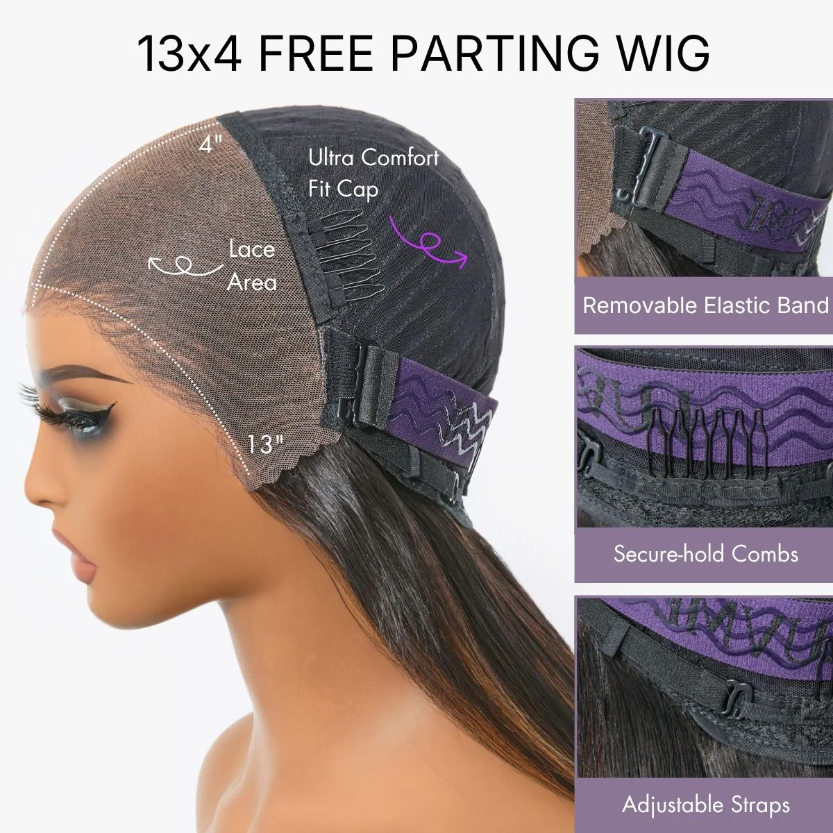 Readitress™ Chic & Voluminous 180% Density Pre-Braided Bouncy Curly Glueless Ear-to-ear 13x4 Frontal Lace Wig - Image 9