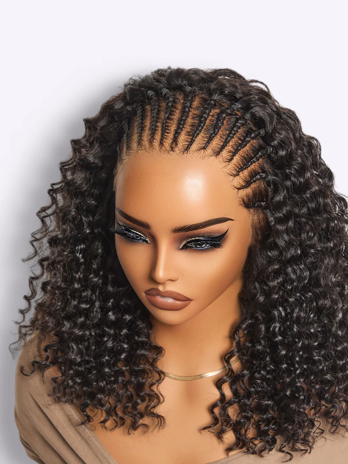 Crazy Wednesday | Readitress™ Knotless Fulani Braids Deep Wave Glueless Ear-to-ear 13x4 Frontal HD Lace Wig Human Hair - Image 4