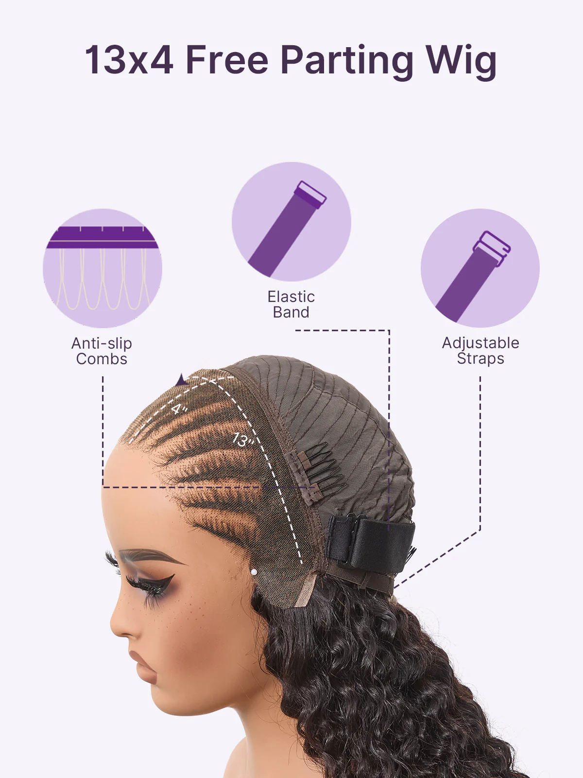 Crazy Wednesday | Readitress™ Knotless Fulani Braids Deep Wave Glueless Ear-to-ear 13x4 Frontal HD Lace Wig Human Hair - Image 7