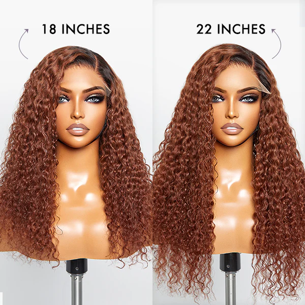 Reddish Brown Ombre Water Wave Glueless 5×5 Closure Lace Wig Pre-bleached - US Only - Image 5