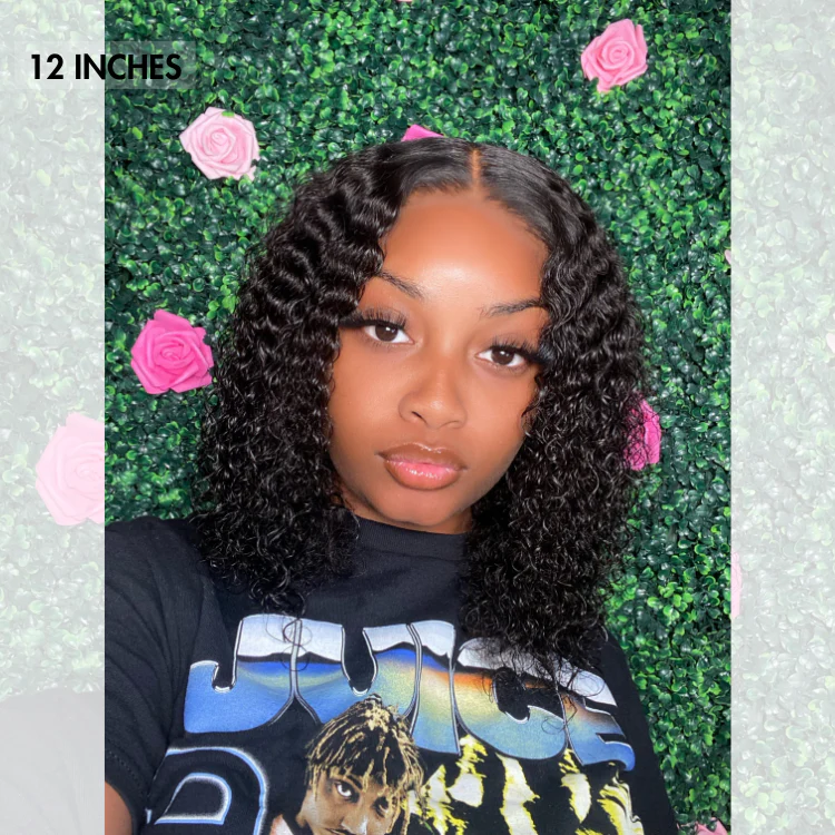 Glueless Short Deep Wave Bob 4x4 Closure Lace Wig 100% Human Hair - US Only - Image 2