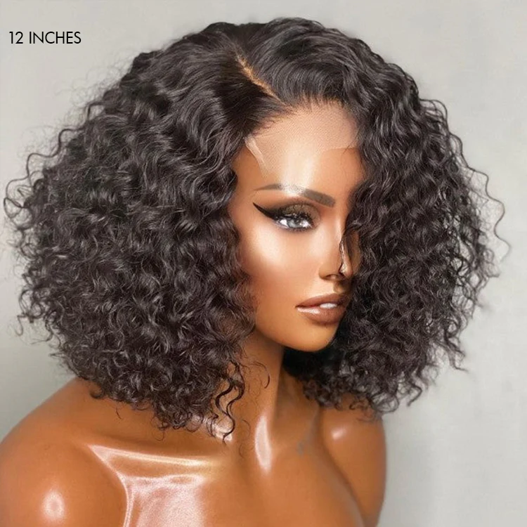 Glueless Short Deep Wave Bob 4x4 Closure Lace Wig 100% Human Hair - US Only - Image 4