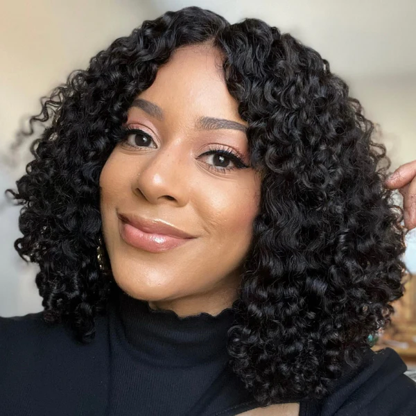 Kinky Curly Minimalist HD Lace Glueless Mid Part Short Wig 100% Human Hair- US Only - Image 4