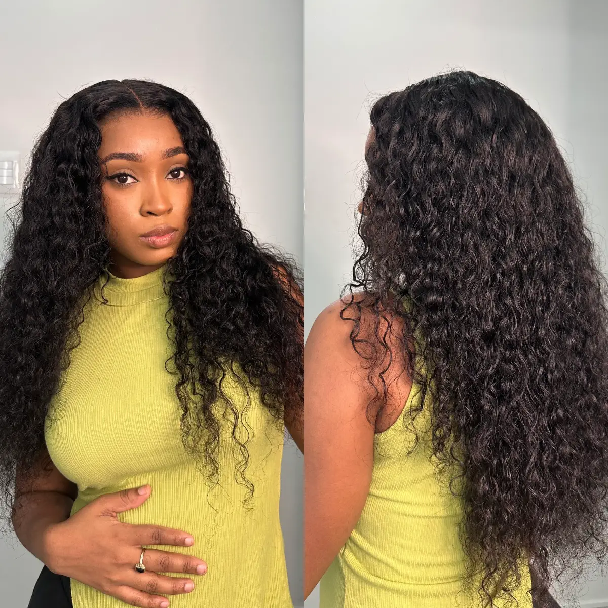 Special Deal | PreMax 250% Density Water Wave Glueless Flexi-Fit Drawstring 13x4 Frontal Lace Fluffy Curly High Density Wig Pre-Cut Lace - Image 2