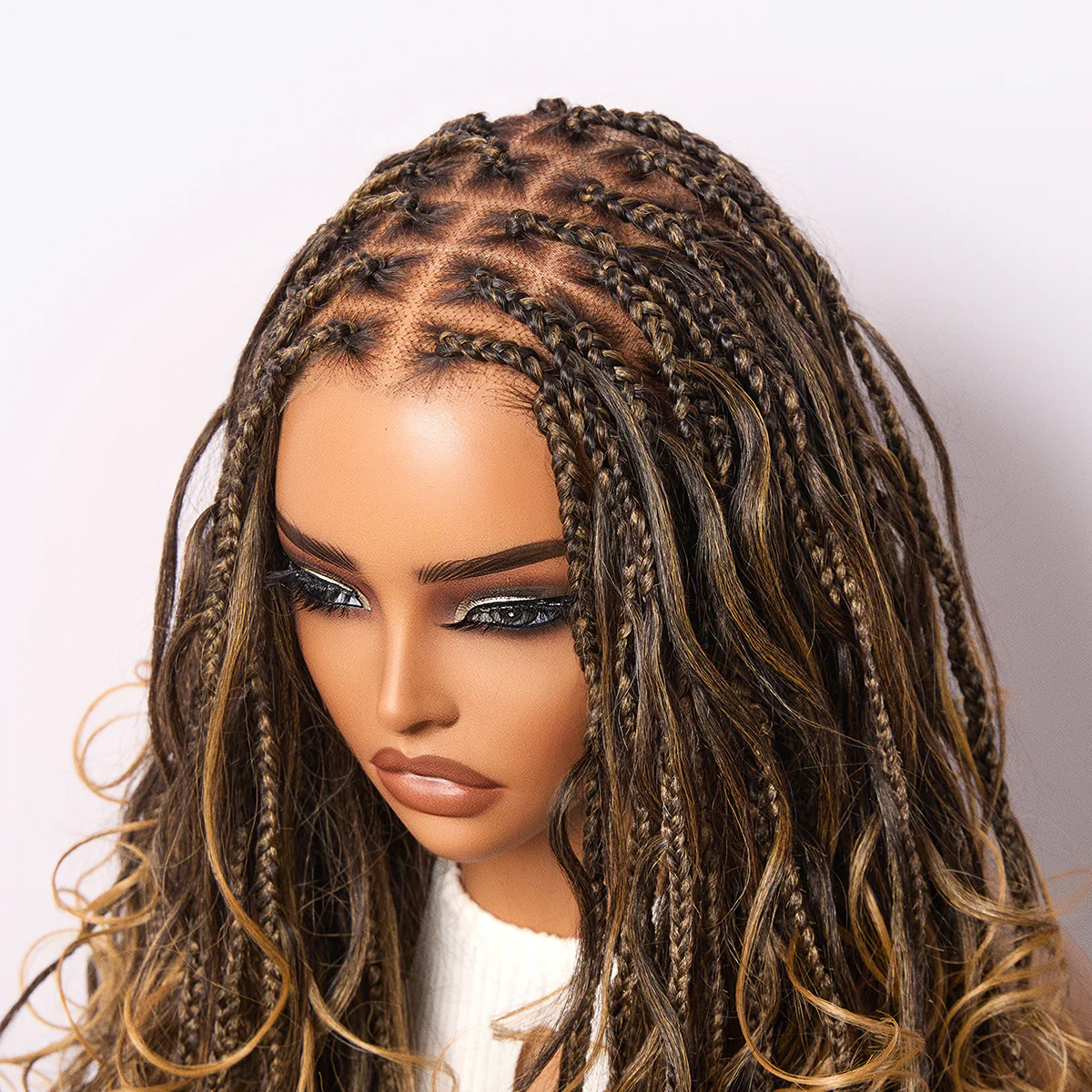 Special Deal | Readitress Ombre Honey Blonde French Curl Knotless Boho Braids HD Full Lace Long Wig Flexi Fit Invisi Drawstring Cap - US Only - Image 5