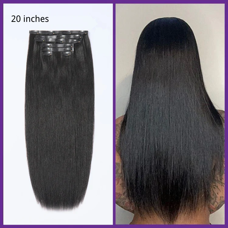 Straight / Body Wave / Kinky Curly / Yaki Straight / Kinky Straight / Messy Curly Clip in Hair Extensions Real Human Hair Pieces 135g 9pcs / 7pcs with Free Gift - Image 7