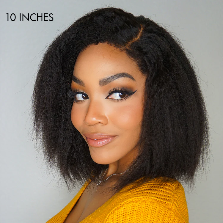 Limited Restock | 4C Edges | Kinky Straight Bob Minimalist Regular Lace Glueless Deep C Part Wig - US Only - Image 2