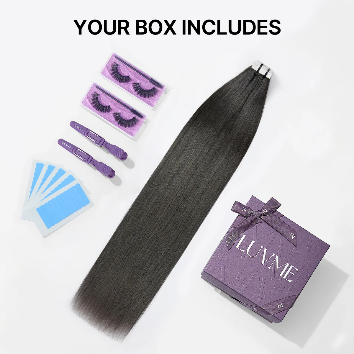 Tape In Hair Extensions Human Hair 20pcs 50g Silky Straight Natural Black Invisible Double Sided Tape Extensions - US Only - Image 9