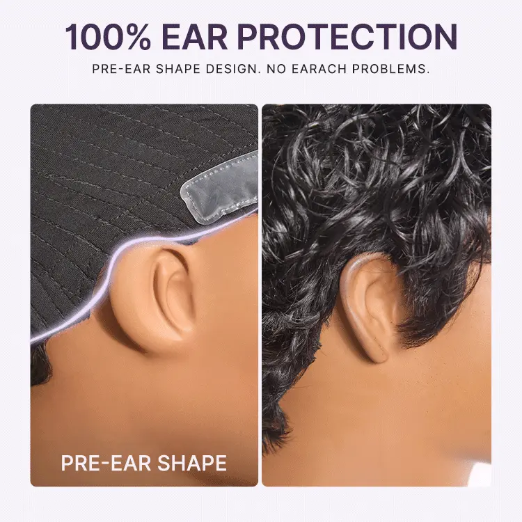 Throw On & Go Natural Black Big Curly Glueless Short Wig Ultra Comfort Cotton Cap Hair Loss Friendly Wig - Image 2