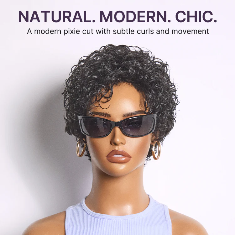 Throw On & Go Natural Black Big Curly Glueless Short Wig Ultra Comfort Cotton Cap Hair Loss Friendly Wig - Image 5