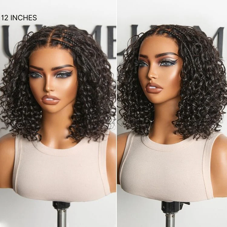 Tiktok Exclusive Deal | Boho Braids Deep Curly Glueless 5x5 Closure Lace with Braided Top Human Hair Wig Pre-Cut Lace - Image 12