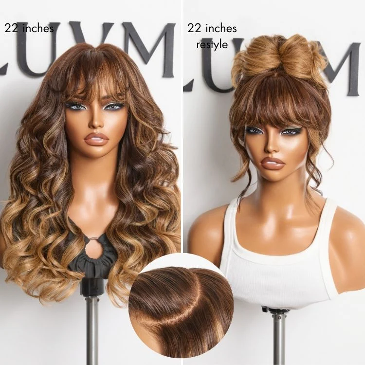 Tiktok Exclusive Deal | Luvme All-Day Comfort™ Wig 180% Density Loose Body Wave Glueless 7x6 Closure HD Lace Human Hair Wig with Bangs Pre-Cut Lace - Image 17