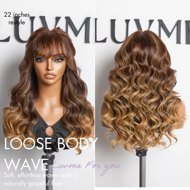 Tiktok Exclusive Deal | Luvme All-Day Comfort™ Wig 180% Density Loose Body Wave Glueless 7x6 Closure HD Lace Human Hair Wig with Bangs Pre-Cut Lace - Image 18