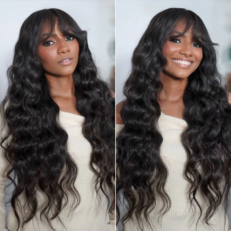 Tiktok Exclusive Deal | Luvme All-Day Comfort™ Wig 180% Density Loose Body Wave Glueless 7x6 Closure HD Lace Human Hair Wig with Bangs Pre-Cut Lace - Image 3