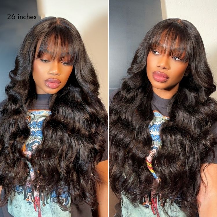Tiktok Exclusive Deal | Luvme All-Day Comfort™ Wig 180% Density Loose Body Wave Glueless 7x6 Closure HD Lace Human Hair Wig with Bangs Pre-Cut Lace - Image 6