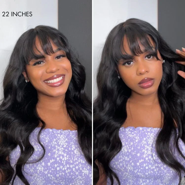 Tiktok Exclusive Deal | Luvme All-Day Comfort™ Wig 180% Density Loose Body Wave Glueless 7x6 Closure HD Lace Human Hair Wig with Bangs Pre-Cut Lace - Image 9