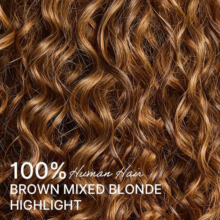 Tiktok Exclusive Deal | Ombre Brown Highlight Boho Braids Deep Curly Glueless 5x5 Closure Lace with Braided Top Human Hair Wig Pre-Cut Lace - Image 7