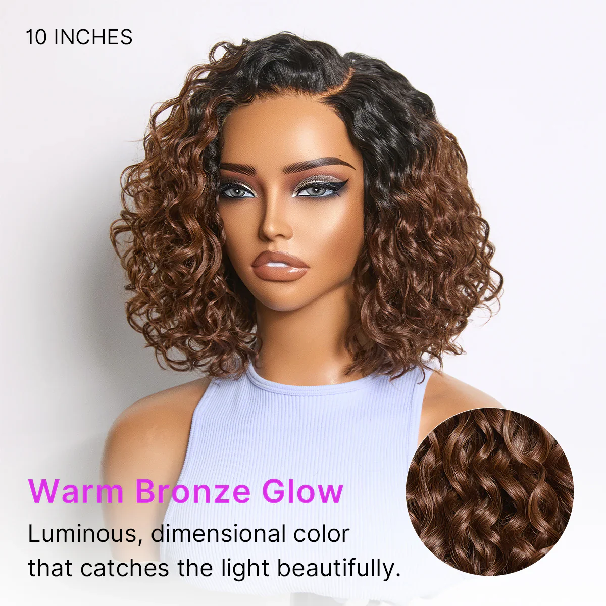 Tiktok Exclusive Deal | Ready to Go Water Wave Short Curly Bob Wig Glueless Minimalist HD Lace Wig Pre-Cut Lace - Image 18