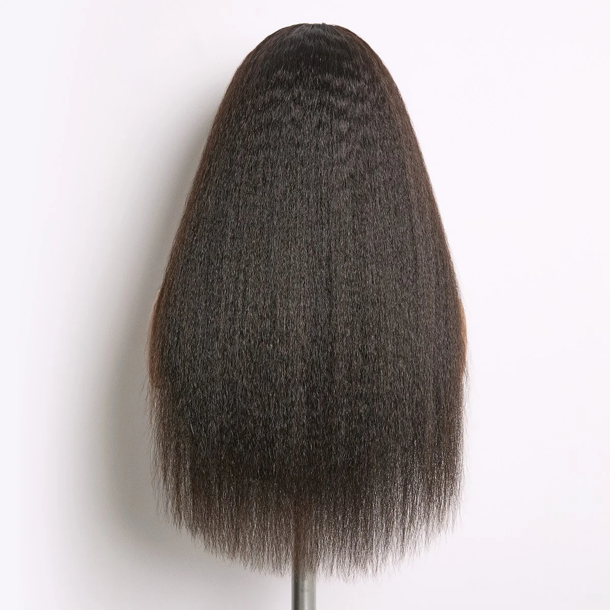 True Scalp Kinky Straight V Part Glueless Human Hair Wig Flexi-Fit Drawstring - Image 10