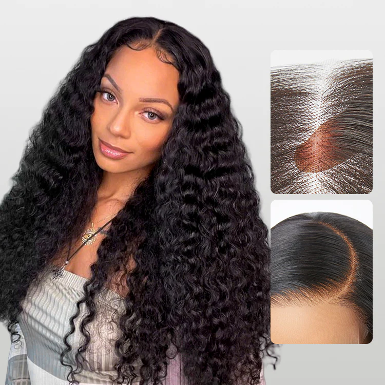 180% Density Water Wave 13x4 HD Lace Front Free Part Glueless Human Hair Wig Pre Cut Lace - Image 2