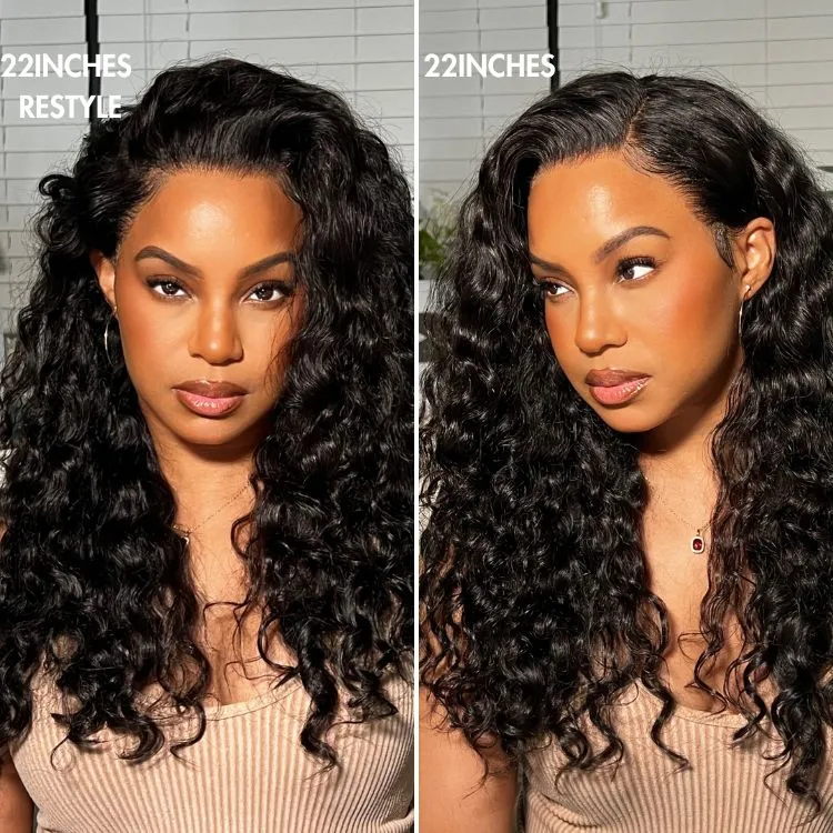 180% Density Water Wave 13x4 HD Lace Front Free Part Glueless Human Hair Wig Pre Cut Lace - Image 7
