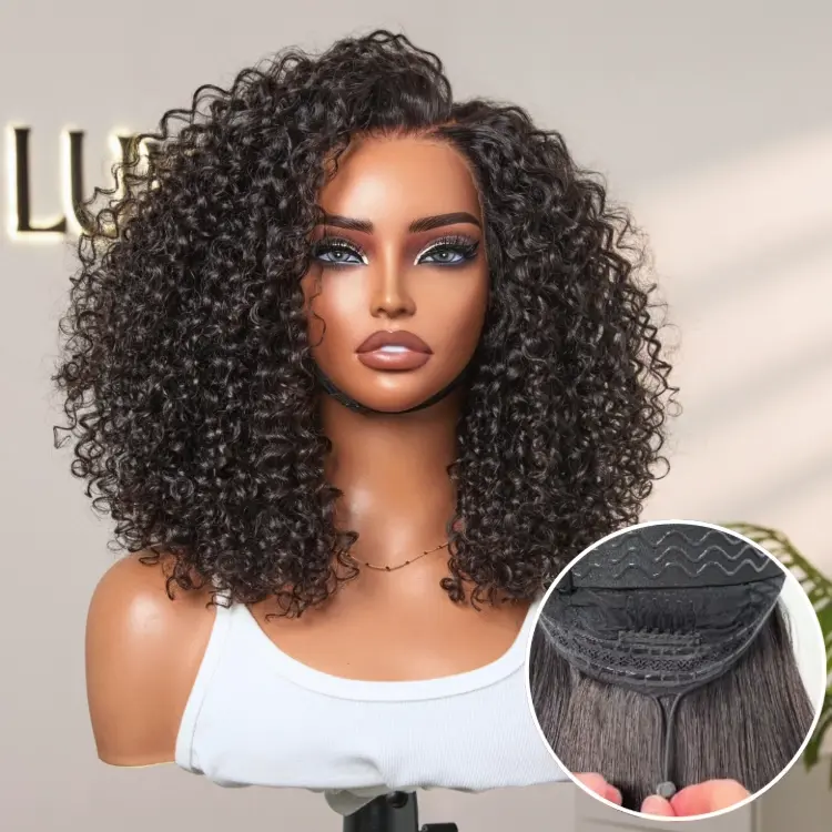 18 Inch=$169.9 |180% Density Face-Framing Trendy Curly Wig Glueless Ear-to-ear Wide T Lace Front Wig Human Hair - Image 2