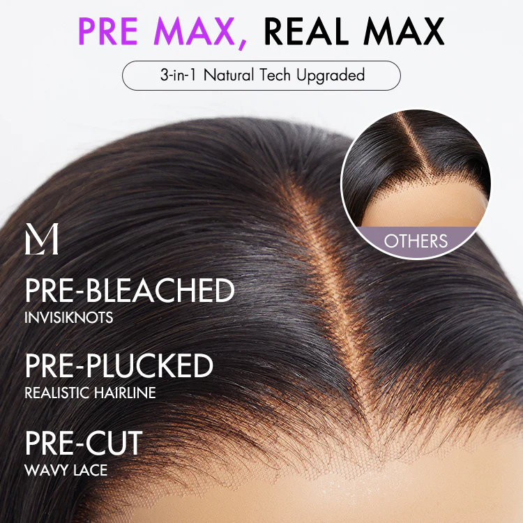 Weekly Special | PreMax Wigs | Super Natural Hairline Natural Black Silky Blunt Cut Glueless 13x4 Frontal Lace Human Hair Short Bob Wig - Image 7